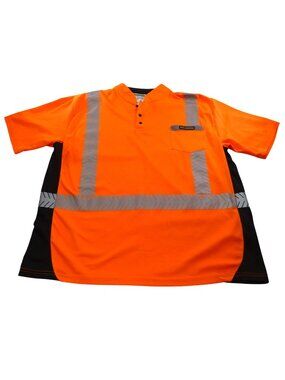KwikSafety ANSI/ISEA Class 2 High-Visibility Orange Safety Polo Shirt XL Reflect